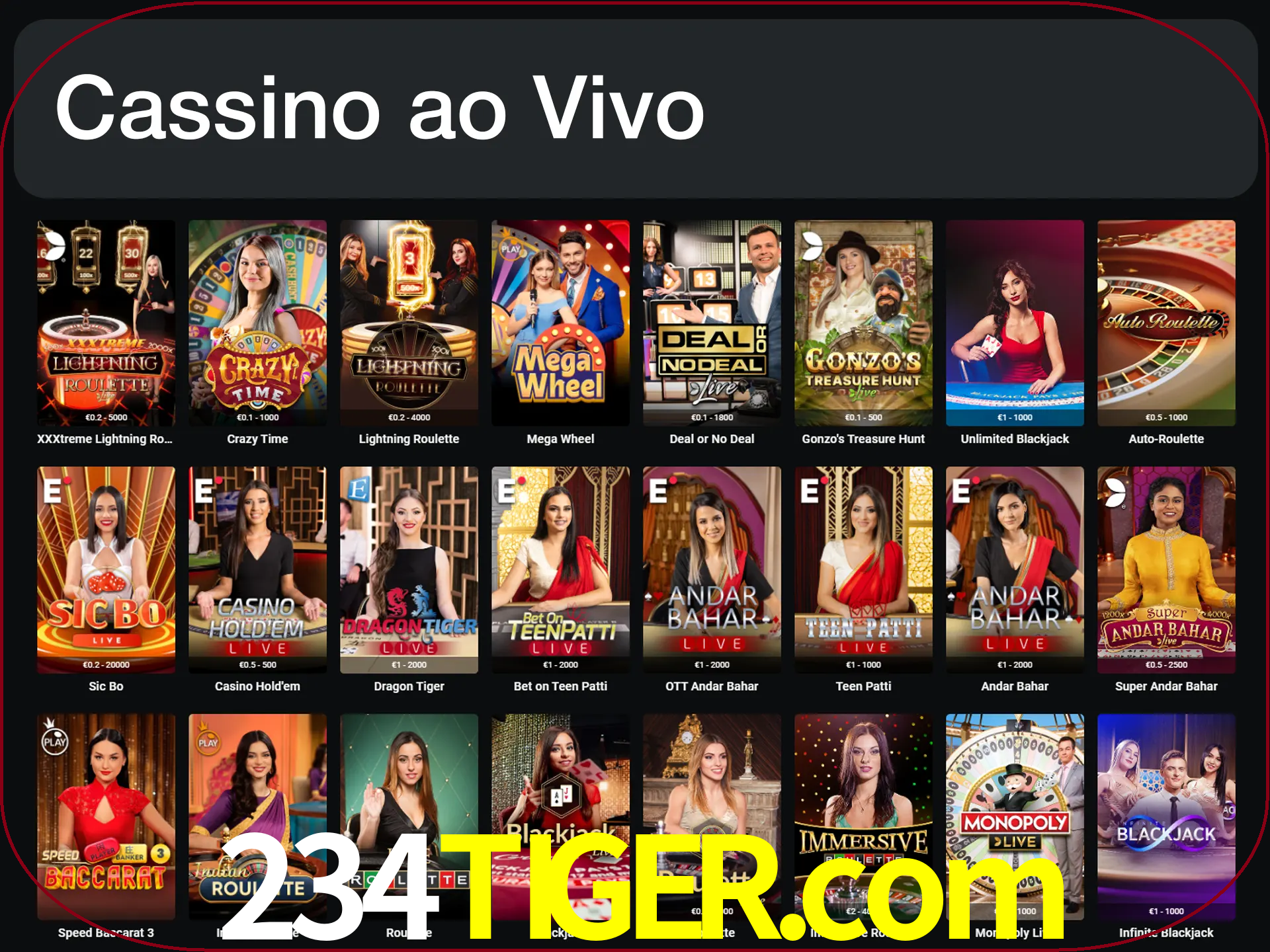Jogue jogos de cassino com um verdadeiro dealer.