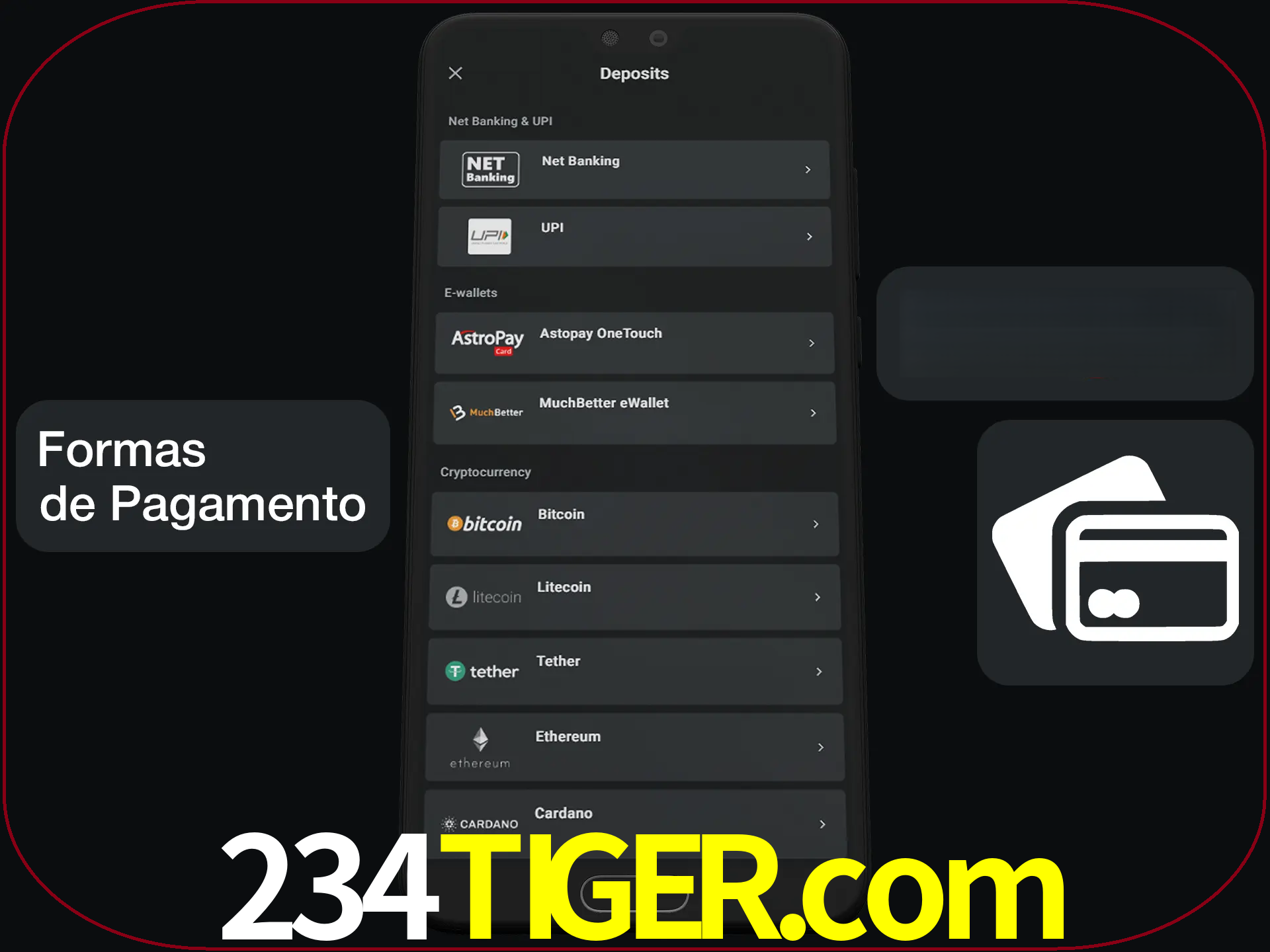 Escolha a forma de pagamento de sua preferência.