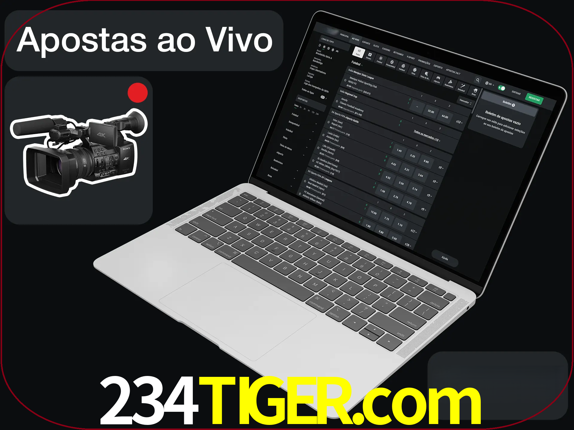 Aposte em formato ao vivo em nosso site.