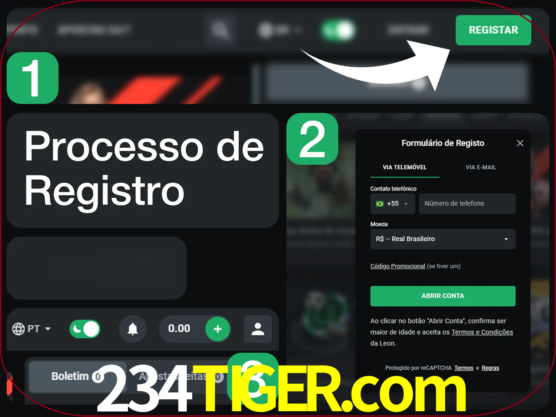 O processo de registro na LeonBet é simples.